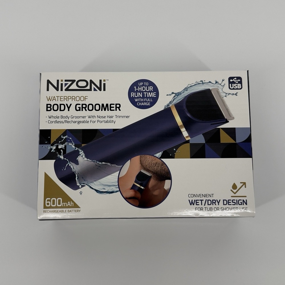 NIZONI Waterproof Body Groomer Trimmer USB Rechargeable Wet Dry Nose Hair Kit